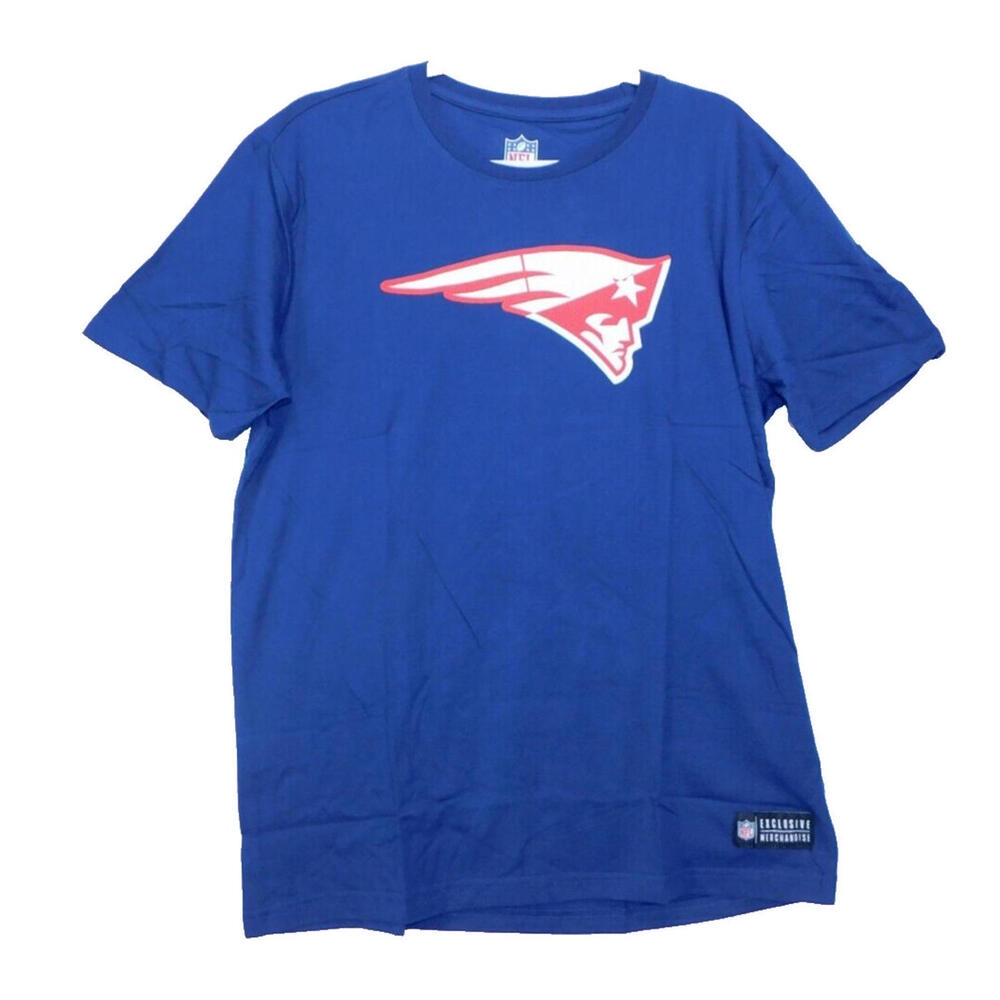 New England Patriots Navy Blue-White-Red T-Shirt Men L Official NFL Apparel *NEW